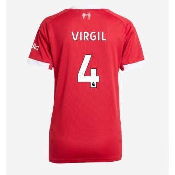 Billige Fotballdrakt Liverpool Virgil van Dijk #4 Replika Hjemmedrakt Dame 2025-26 Kortermet